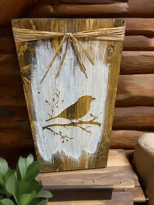 Songbird Rustic Wood Plank Sign