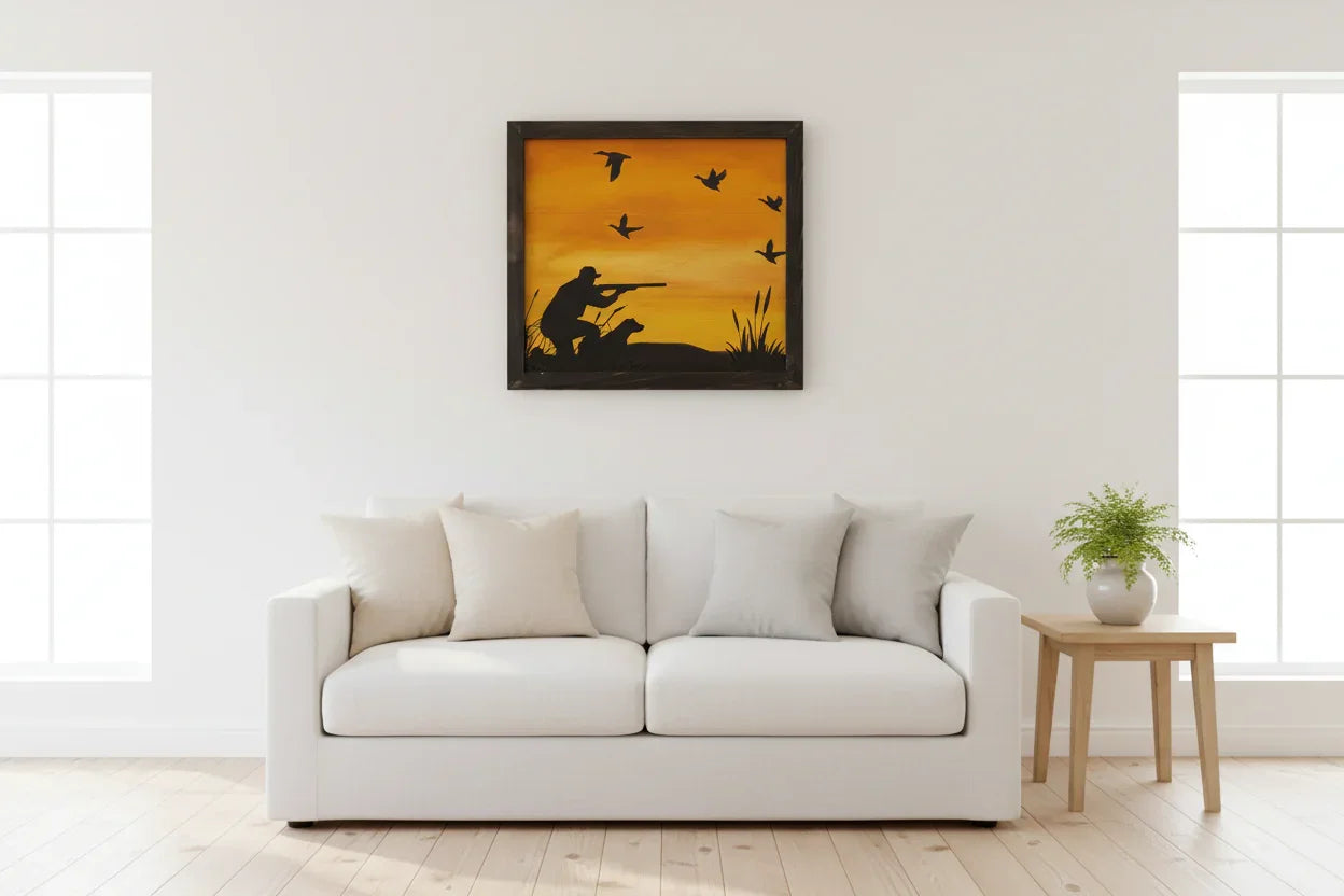 Duck Hunter art - bright white room