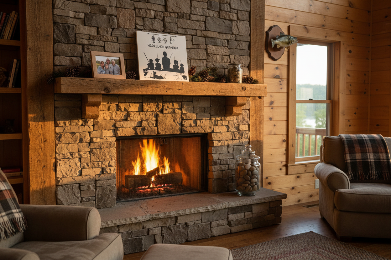 Hooked on Grandpa - Cabin Mantel