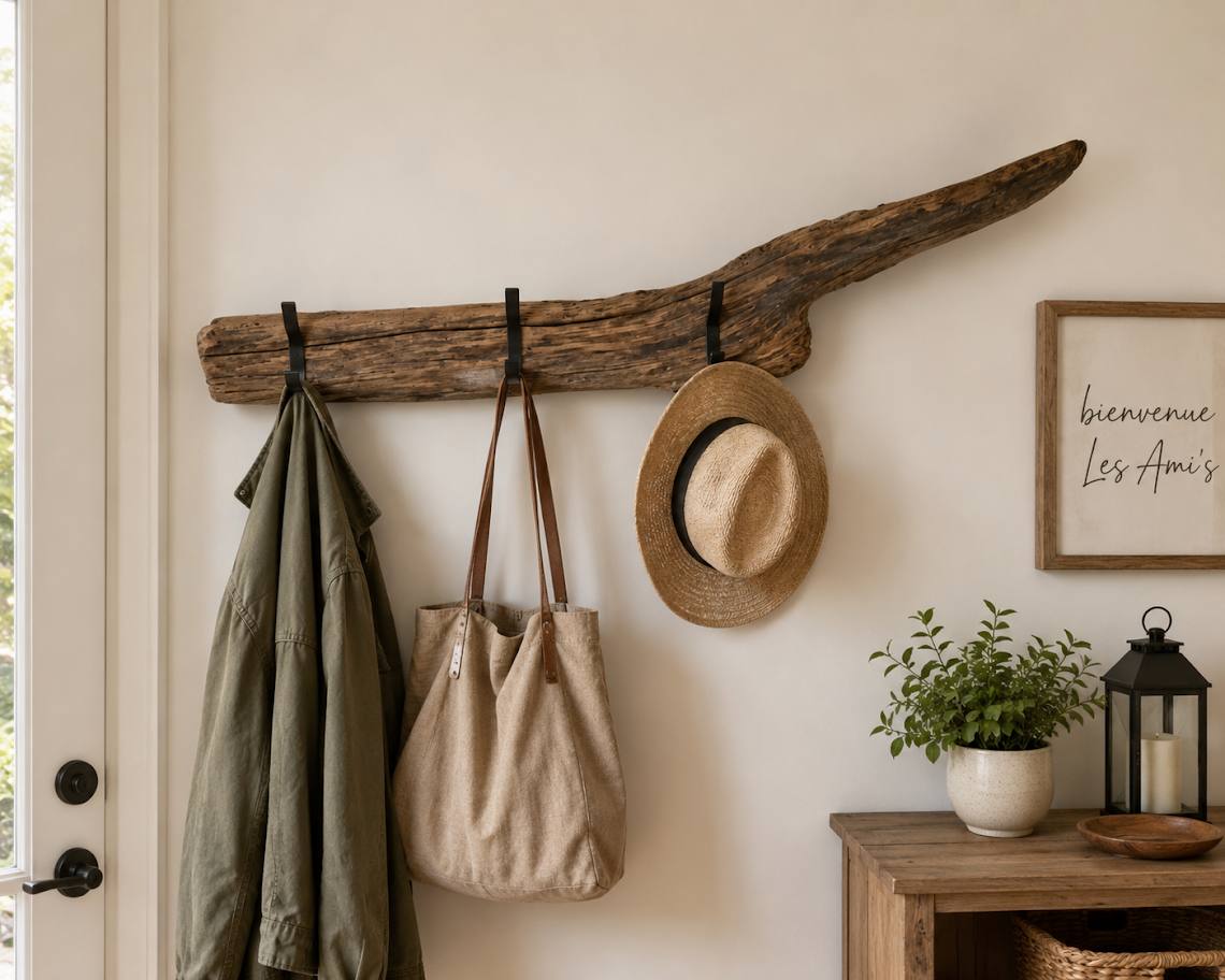 Stained Driftwood Coat Hook