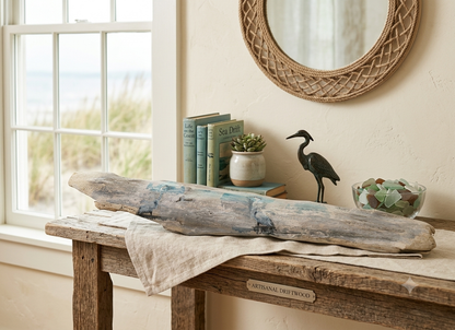 Blue Heron Driftwood Wall Art, 34" x 5"