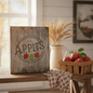 Apples sign - autumn harvest farmhouse shelf scene