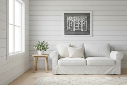 Birch Forest Art - bright light lifestyle image