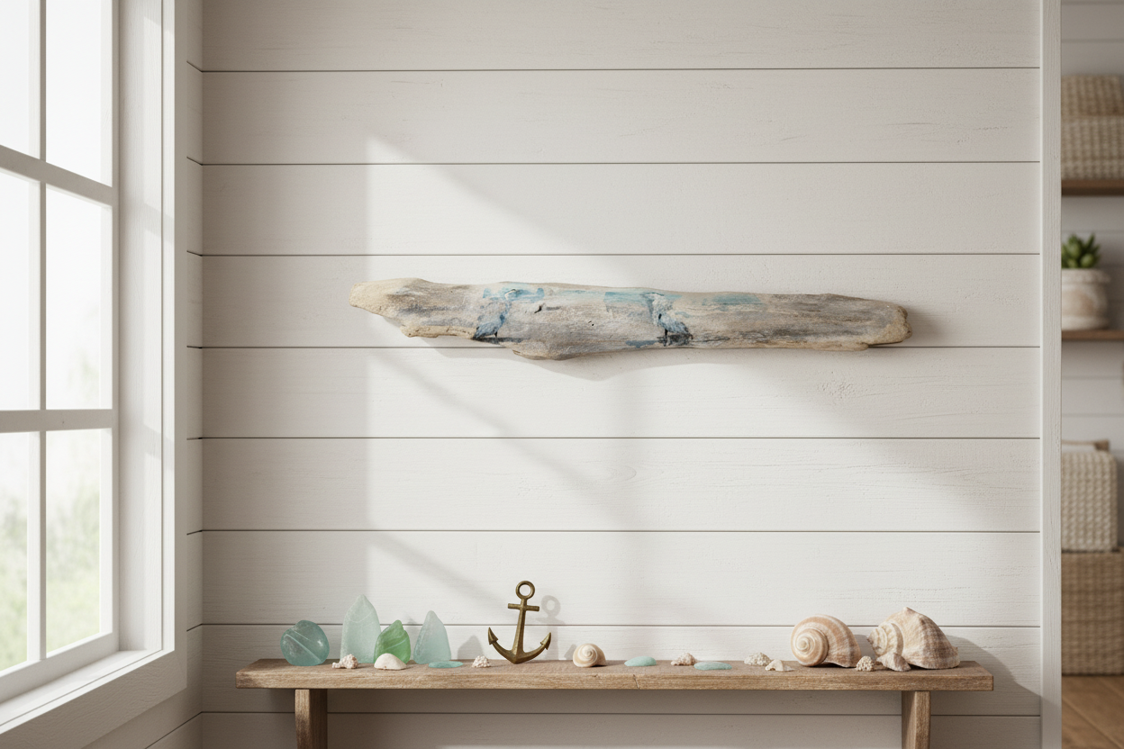 Blue Heron Driftwood Art – Cottage Setting