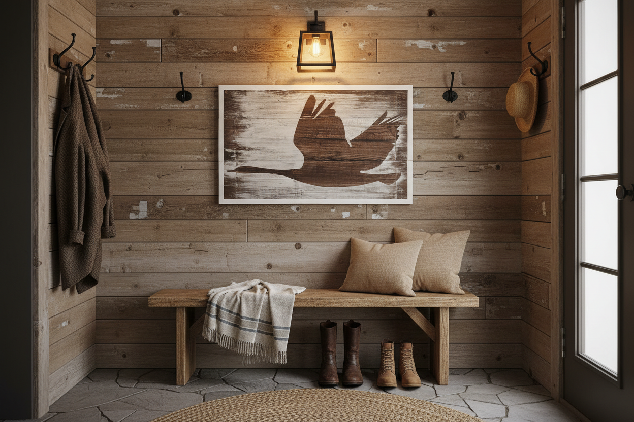 Canadian Goose Board - Rustic Hallway