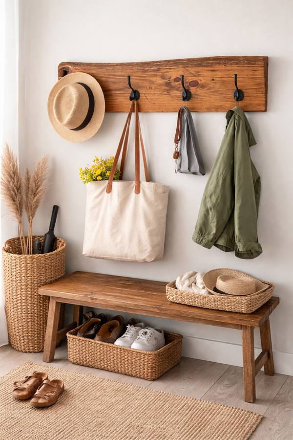 Rustic Live-Edge Coat Hook Rack-Made in Canada🍁