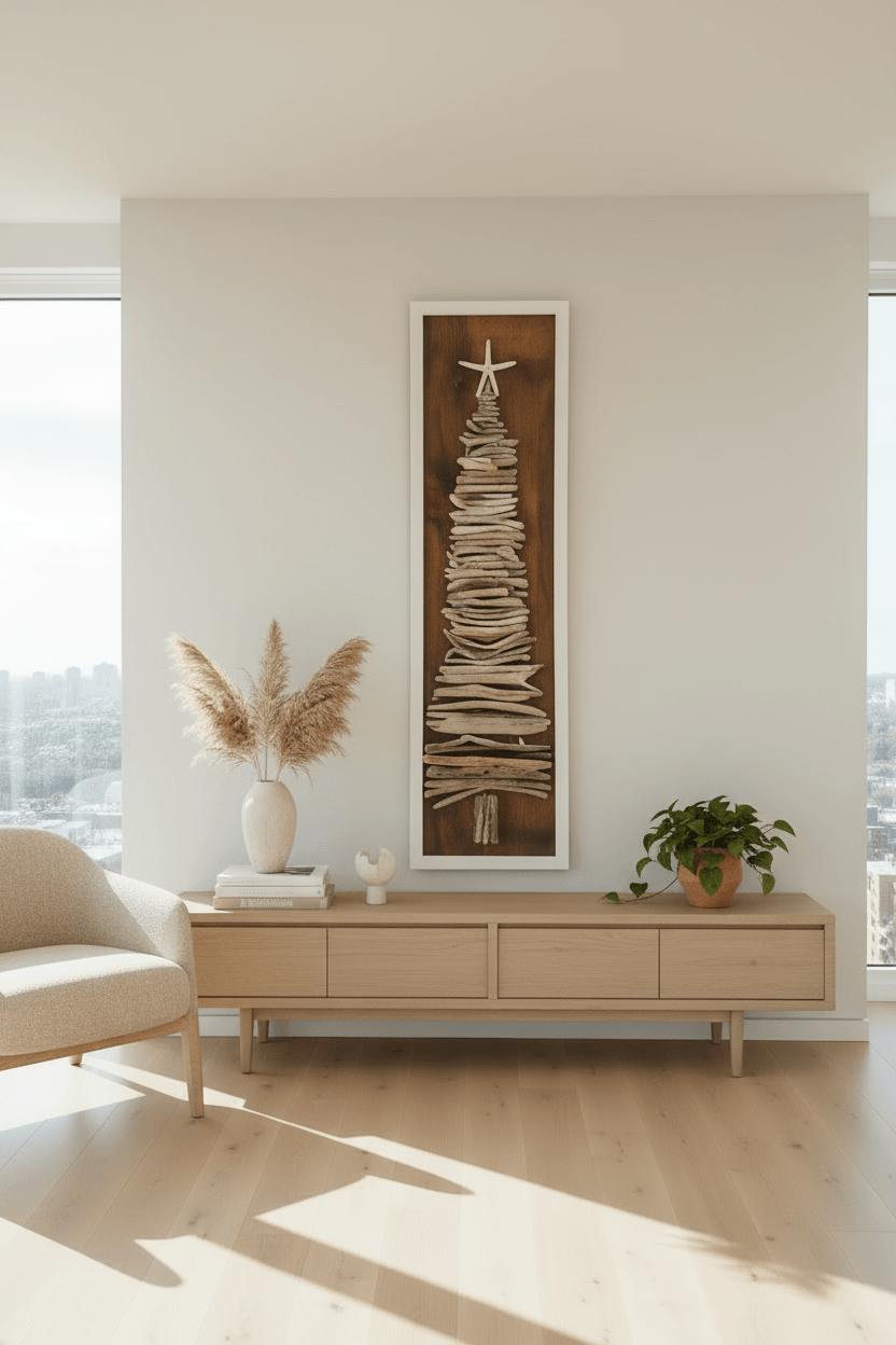 Driftwood Christmas Tree Wall Art