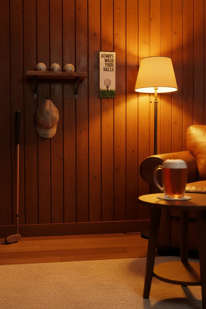 Golf room with small sign