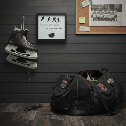 Hockey sign - smaller in sports mudroom scene