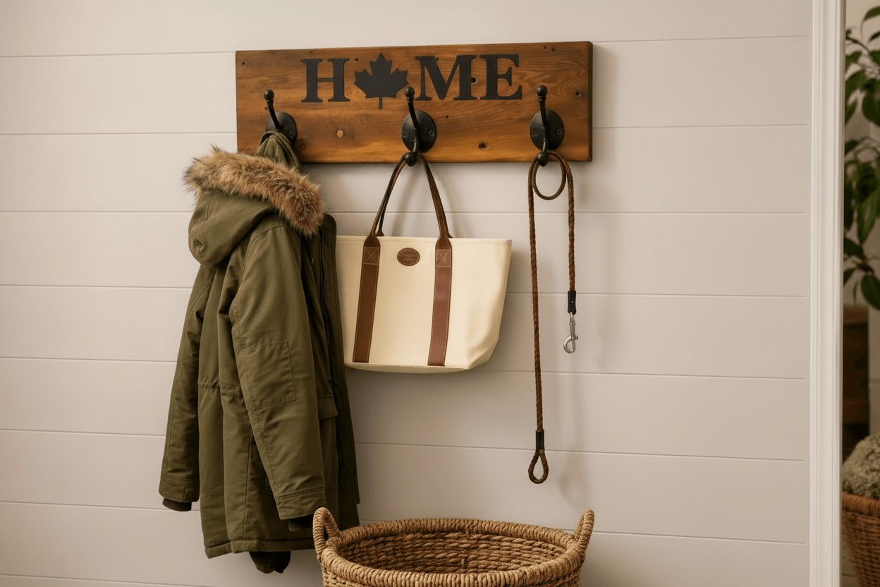 HOME Maple Leaf Coat Hook Board - Mudroom Scaled Down