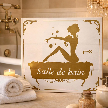 Salle de Bain Rustic Wood Sign