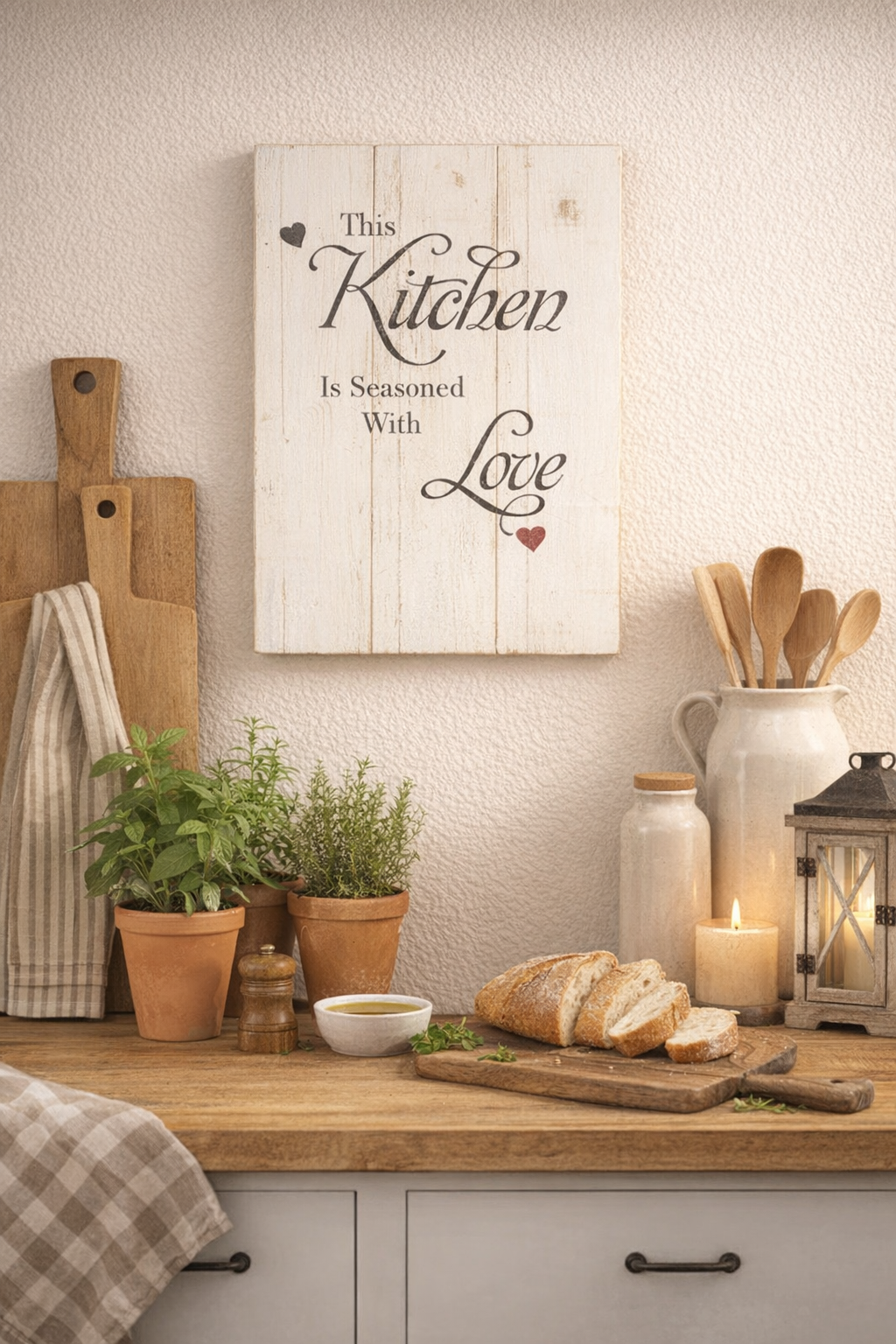 This Kitchen Is Seasoned With Love Wood Sign