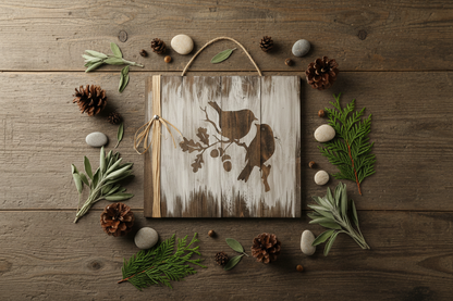 Pine and Pebble hero banner with Two Birds sign