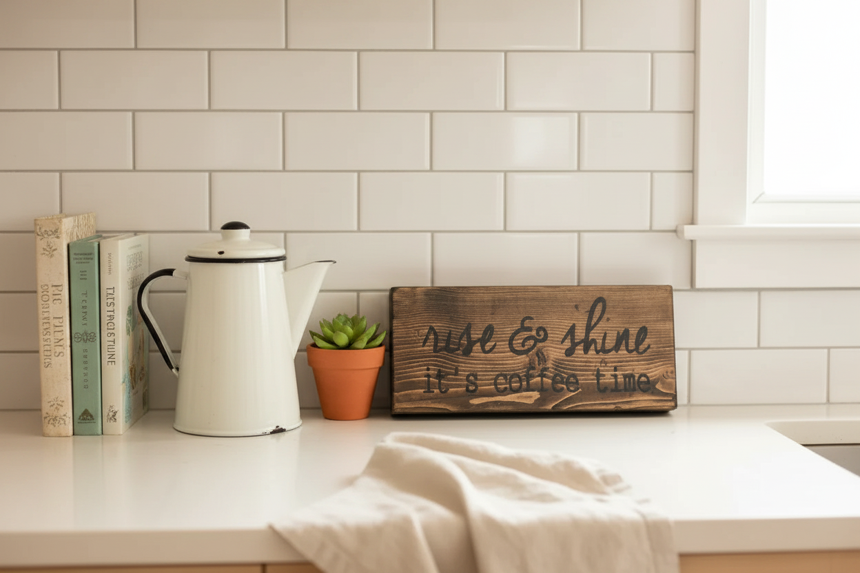 Rise & Shine - Farmhouse Kitchen Shelf