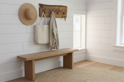 Rustic Coat Hook Rack - Items on Hooks
