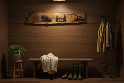 True North Sign — Dark Panelled Entryway